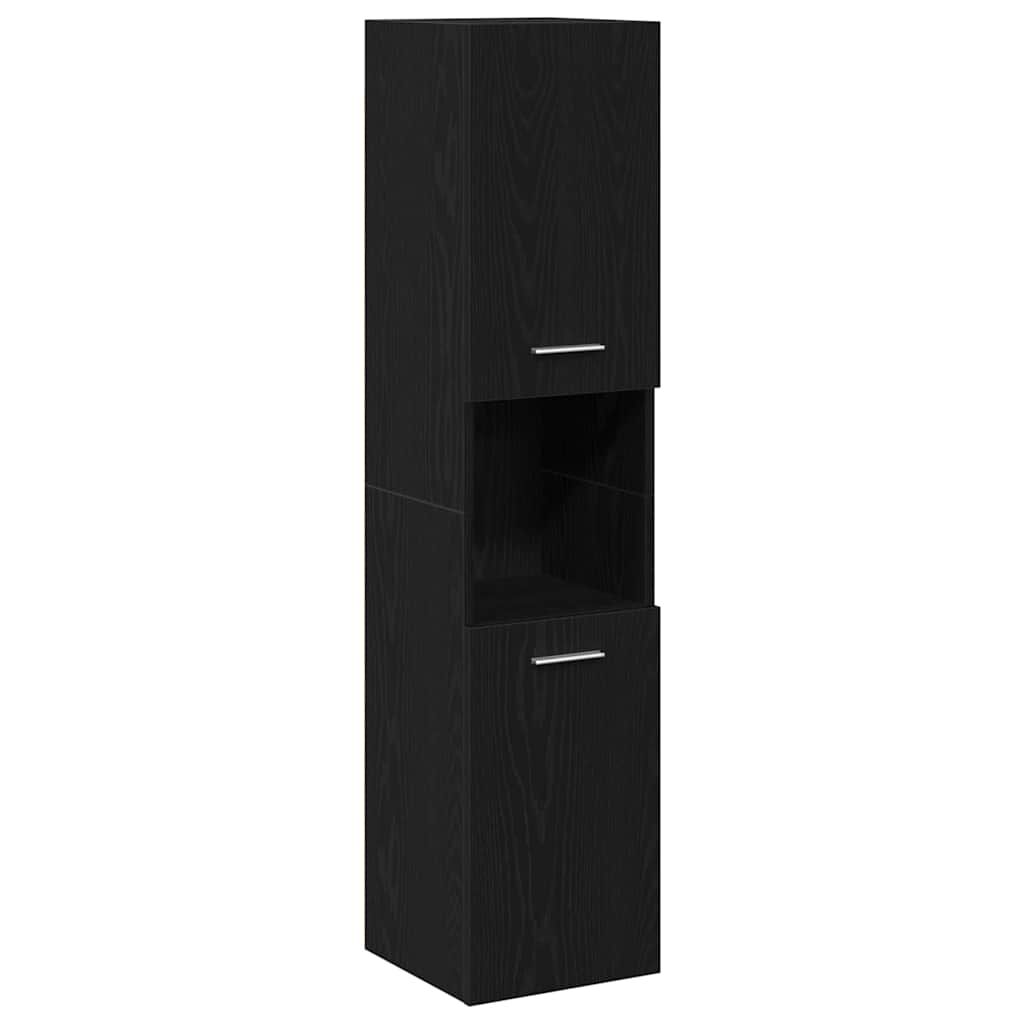 Armoire Colonne Salle de Bain Chêne Noir 30x30x130 cm - vue 1