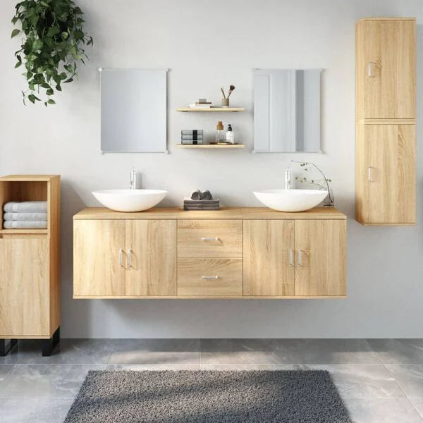Ensemble Meubles Salle de Bain 6 Pièces Chêne 150x45x45 cm