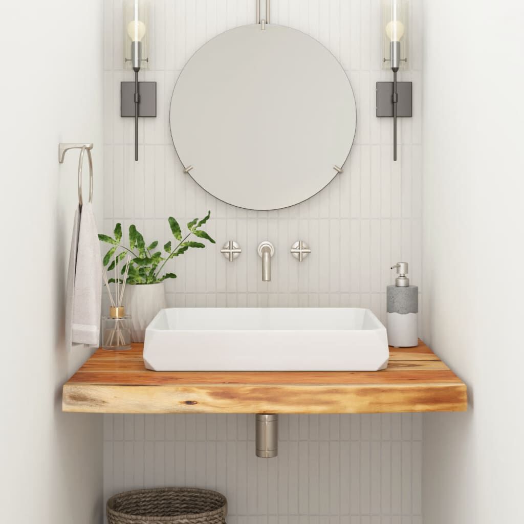 Comptoir de Salle de Bain Rectangulaire Acacia 70x60x2,5 cm