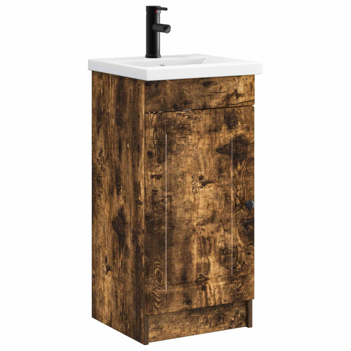 Meuble de Salle de Bain avec Évier Chêne Fumé 42x40x84,5 cm