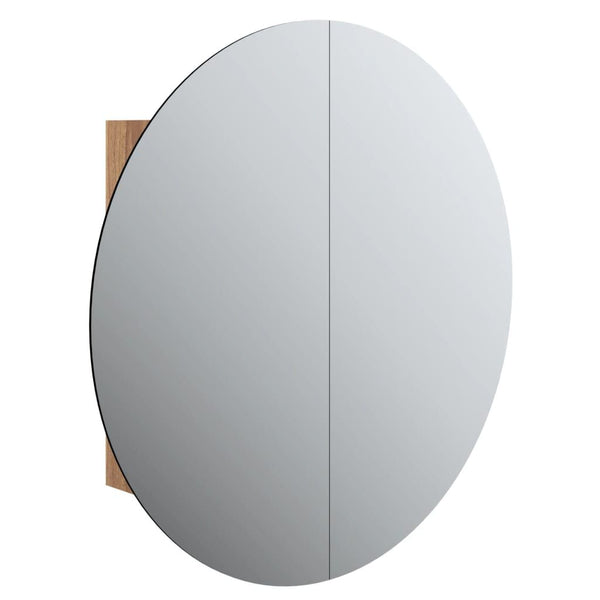 Armoire Miroir Rond LED Chêne 54x54x17,5 cm - vue 2