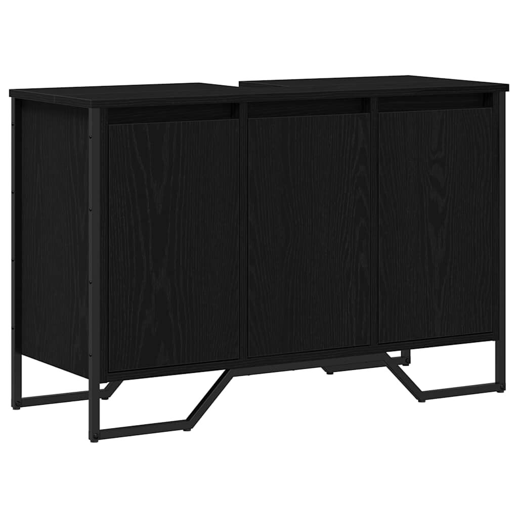 Meuble Lavabo Salle de Bain Chêne Noir 91x35x60 cm