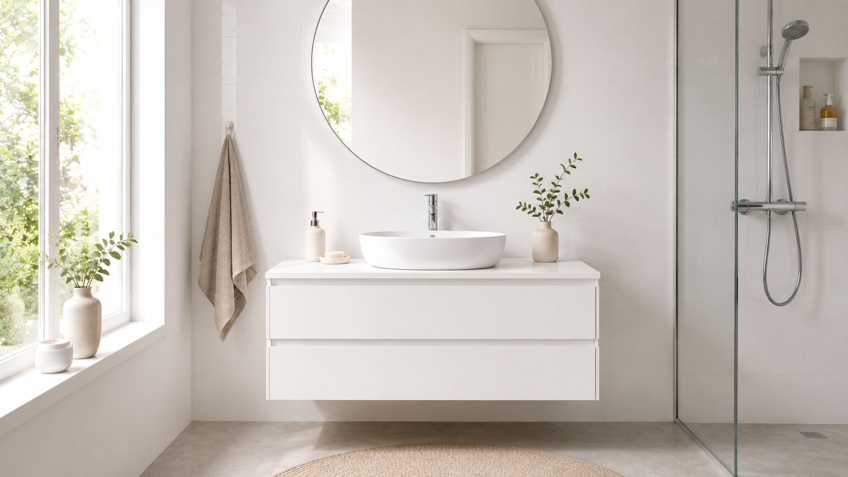 Meuble salle de bain blanc
