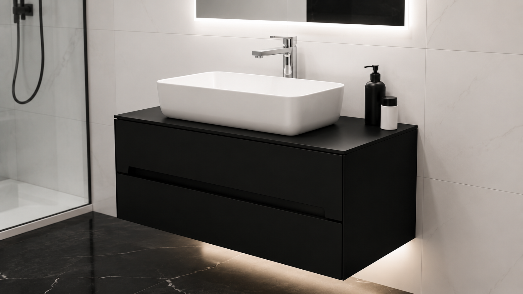 Meuble salle de bain noir