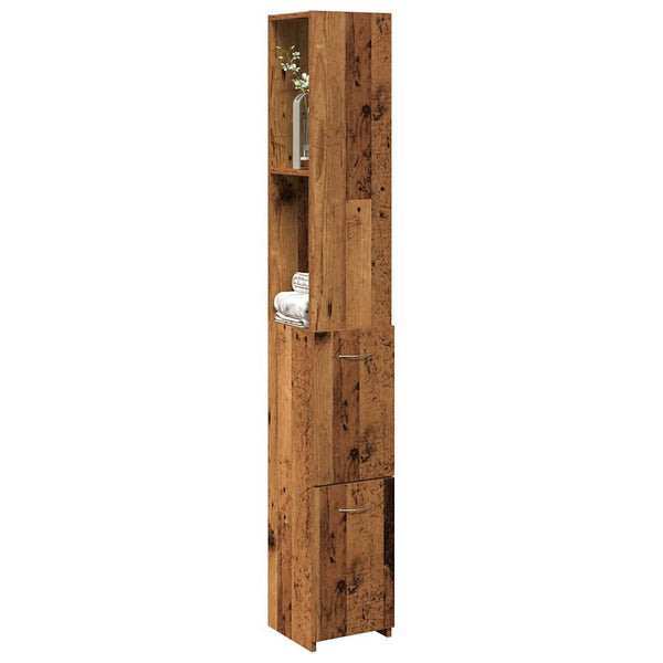 Colonne de salle de bain vieux bois 25x25x170 cm