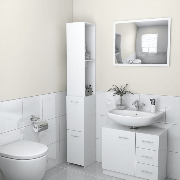 Armoire Colonne de Salle de Bain Blanc - 25x26,5x170 cm