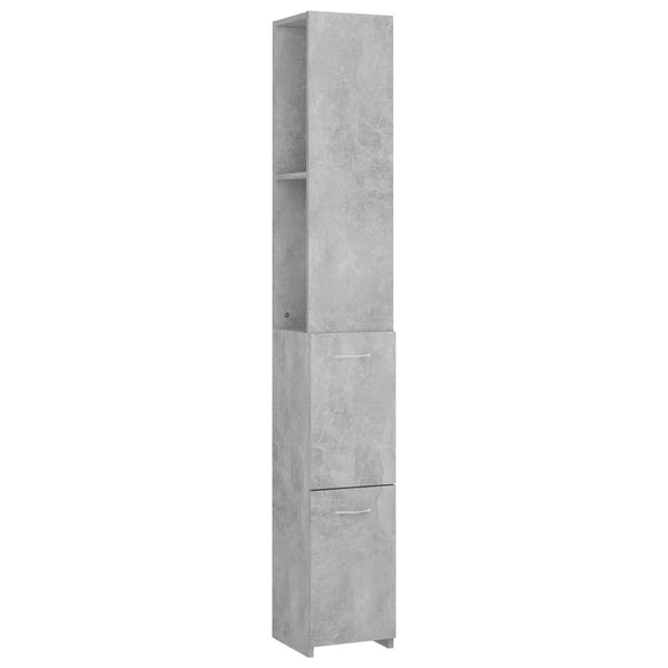 Armoire Colonne de Salle de Bain Gris Béton - 25x26,5x170 cm
