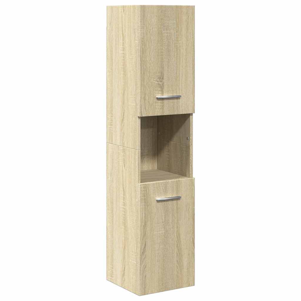 Armoire Colonne de Salle de Bain Chêne Sonoma 30x30x130 cm - vue 2