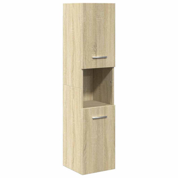 Armoire Colonne de Salle de Bain Chêne Sonoma 30x30x130 cm - vue 2