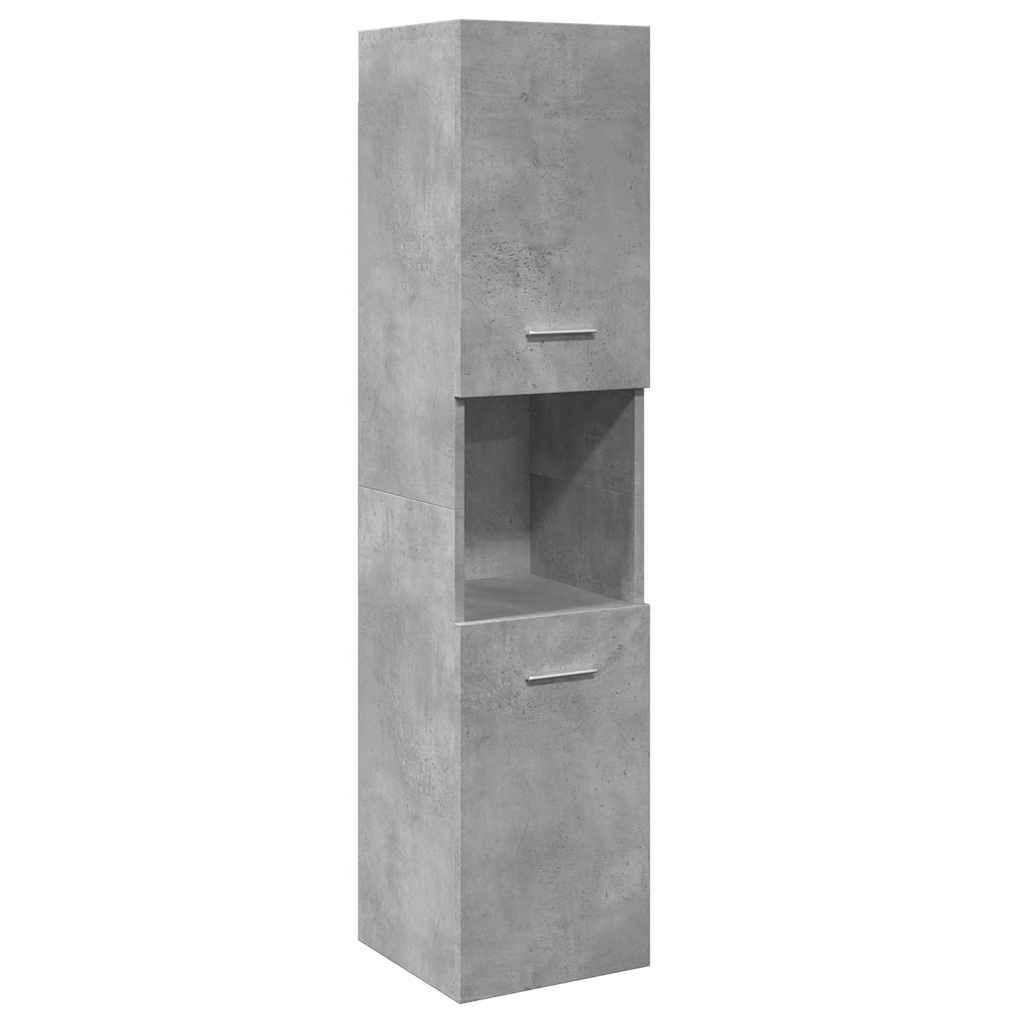 Armoire Colonne Suspendue Gris Béton 30x30x130 cm - vue 1