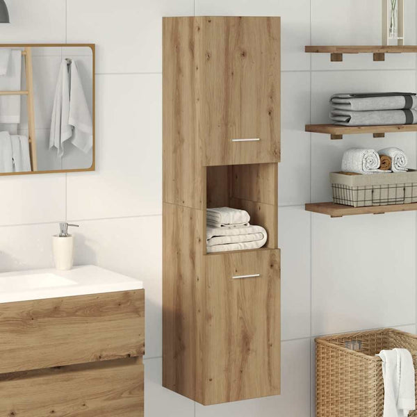 Armoire Colonne Suspendue Chêne Artisanal 30x30x130 cm - vue 1