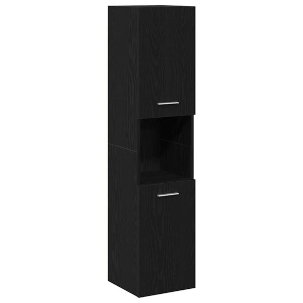 Armoire Colonne Salle de Bain Chêne Noir 30x30x130 cm - vue 1