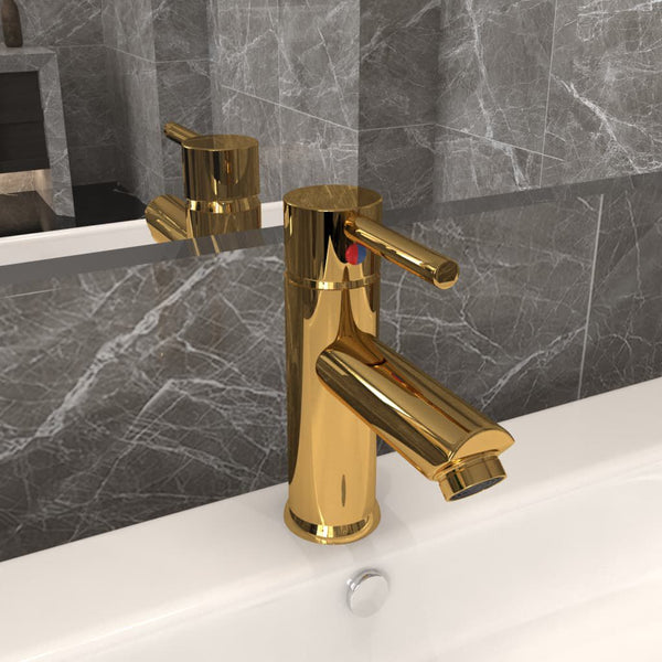 Robinet Lavabo Salle de Bain Doré 130x176 mm