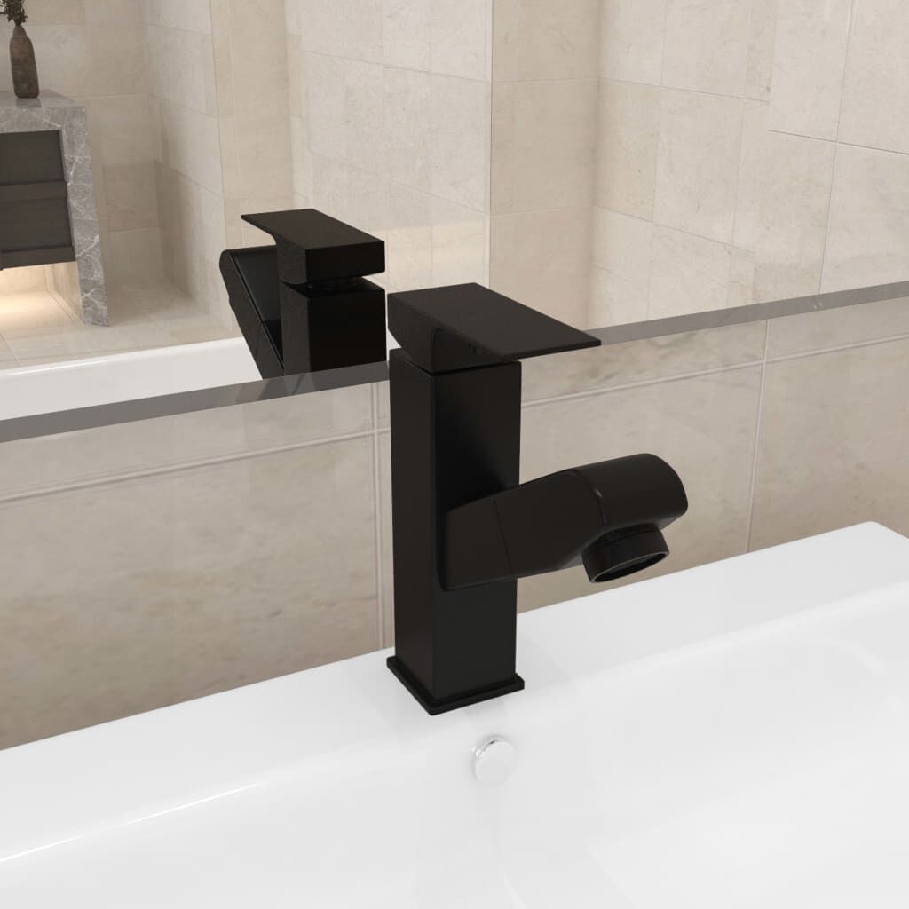 Robinet Lavabo Rétractable Finition Noire 157x172 mm