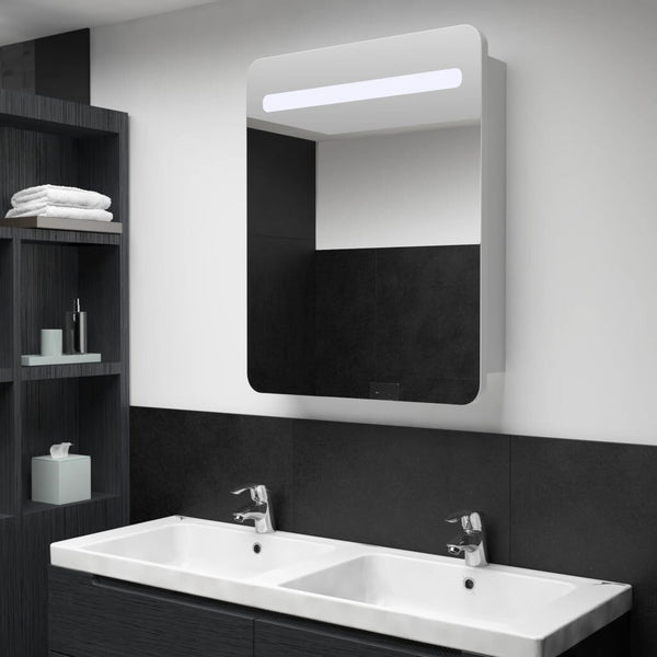 Armoire à Miroir Salle de Bain LED 60x11x80 cm