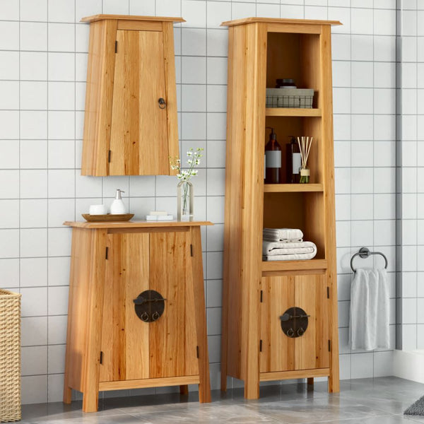 Ensemble Meubles Salle de Bain 3 pcs Bois de Pin Massif