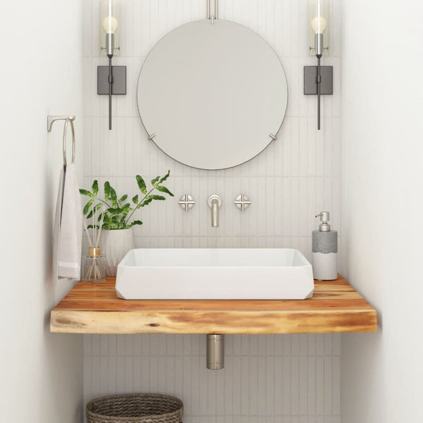 Comptoir de Salle de Bain Rectangulaire Acacia 70x60x2,5 cm
