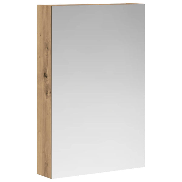 Armoire Miroir Salle de Bain avec Étagère Chêne Artisanal 40x10,5x60,5 cm