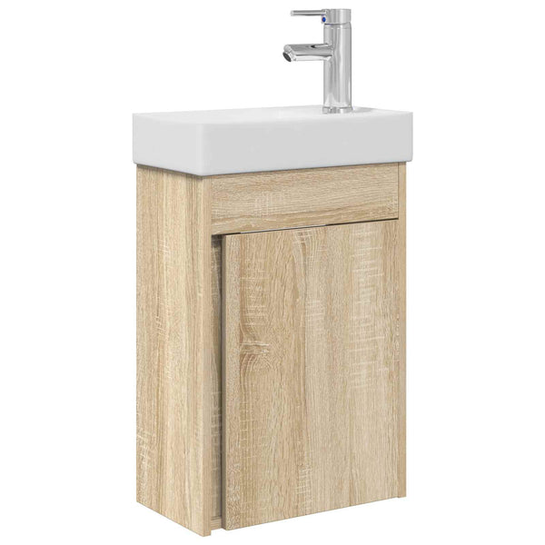 Meuble de Salle de Bain avec Robinet Chêne Sonoma 40,5x22,5x62 cm