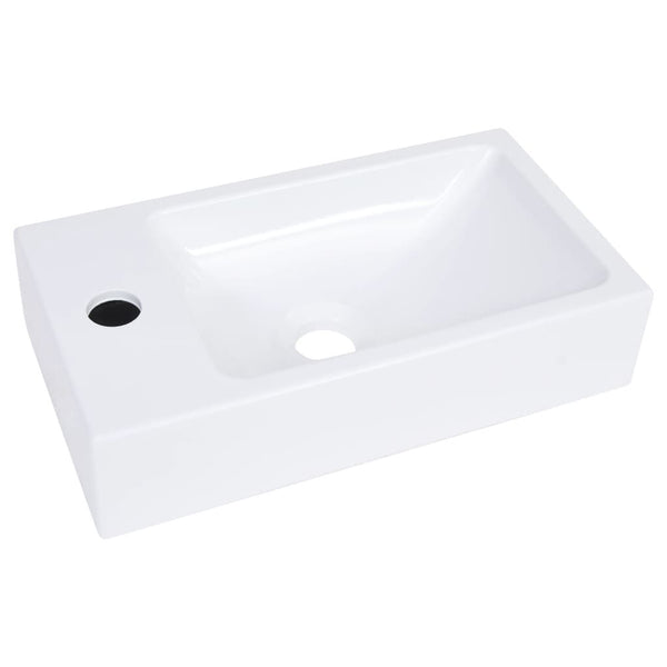 Lavabo 40 x 22 x 9 cm SMC Blanc avec Trou de Robinet