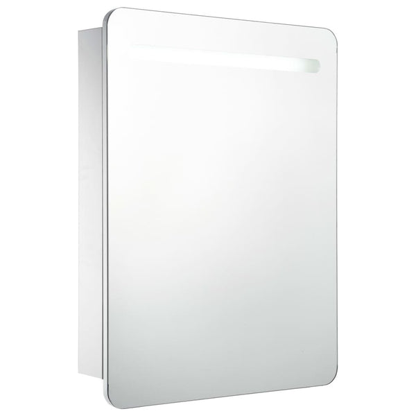 Armoire à Miroir Salle de Bain LED 60x11x80 cm