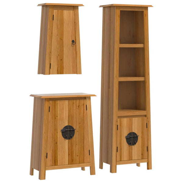 Ensemble Meubles Salle de Bain 3 pcs Bois de Pin Massif