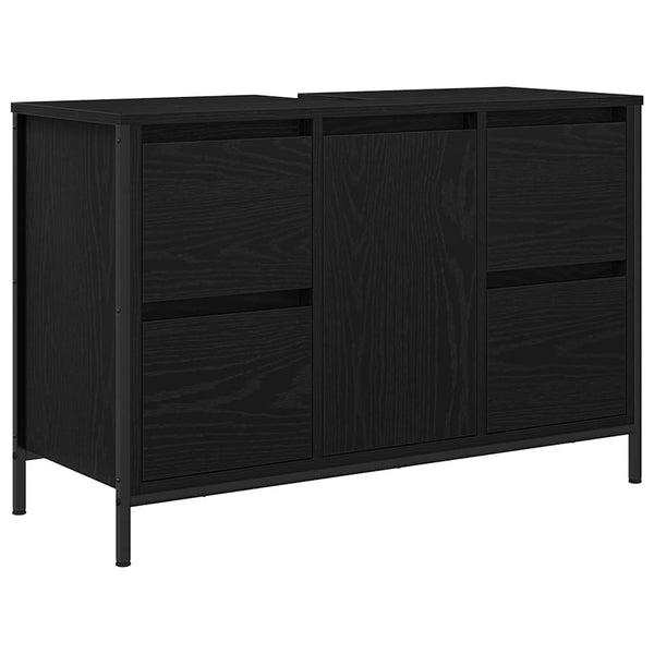 Meuble sous-vasque avec Tiroirs Chêne Noir 90x34,5x60 cm