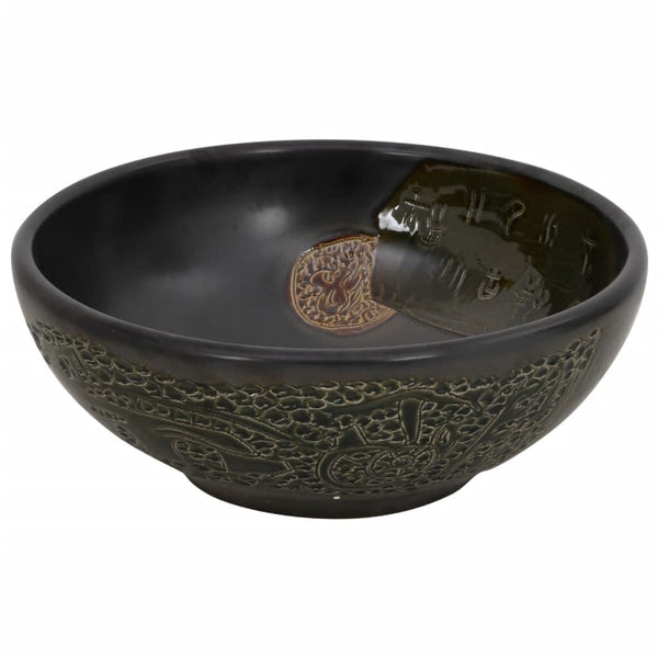 Vasque à Poser Ronde Ø41x14 cm Céramique - Noir