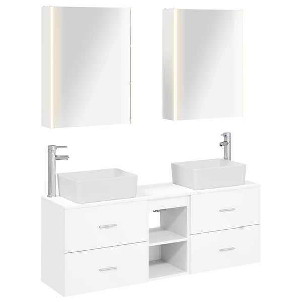 Ensemble de mobilier salle de bain 5 pièces blanc