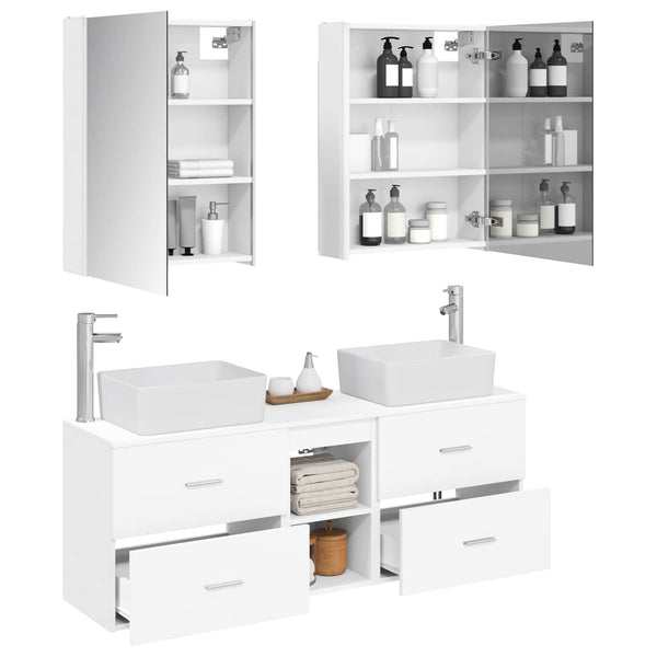 Ensemble de mobilier salle de bain 5 pièces blanc