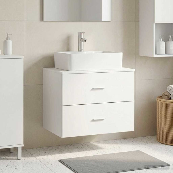 Meuble de Salle de Bain Suspendu Blanc 62,5x44,5x50 cm
