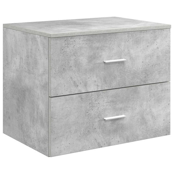 Meuble de Salle de Bain Suspendu Gris Béton 62,5x44,5x50 cm