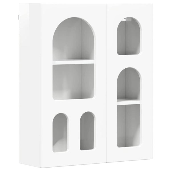 Armoire Suspendue avec Étagère Blanc Brillant 59x20x71,5 cm