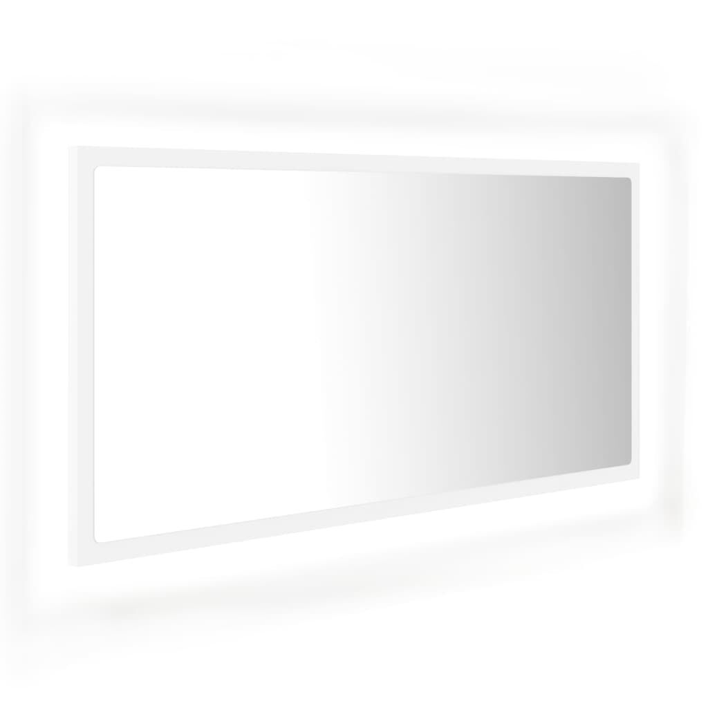 Miroir LED de Salle de Bain Blanc 90x8,5x37 cm