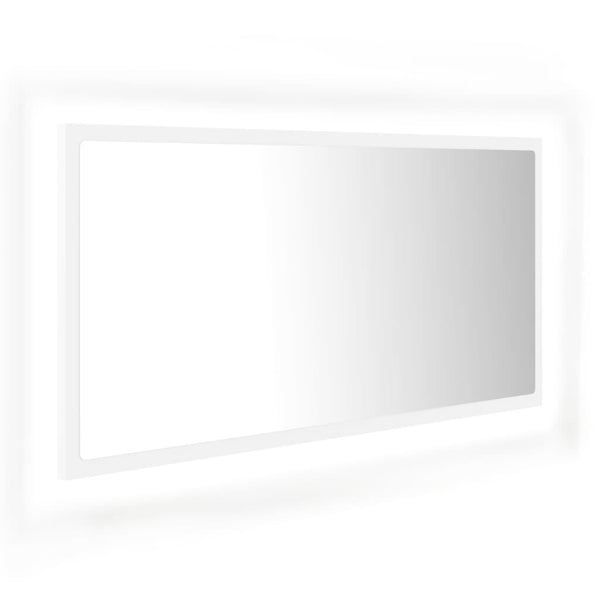 Miroir LED de Salle de Bain Blanc 90x8,5x37 cm
