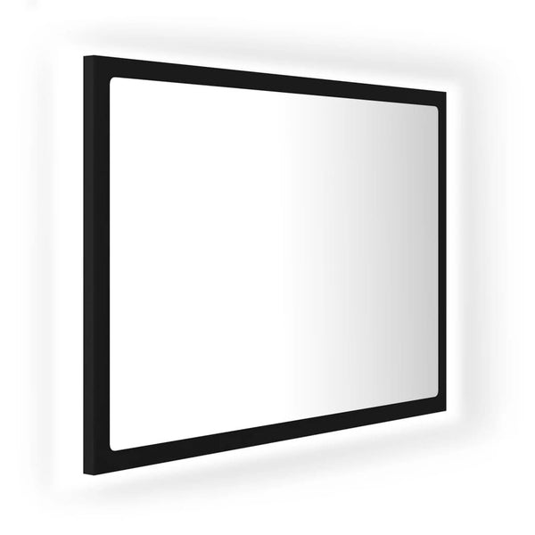 Miroir LED de Salle de Bain Noir - 60x8,5x37 cm