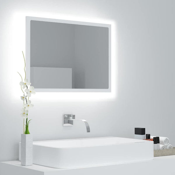 Miroir LED de Salle de Bain Blanc - 60x8,5x37 cm