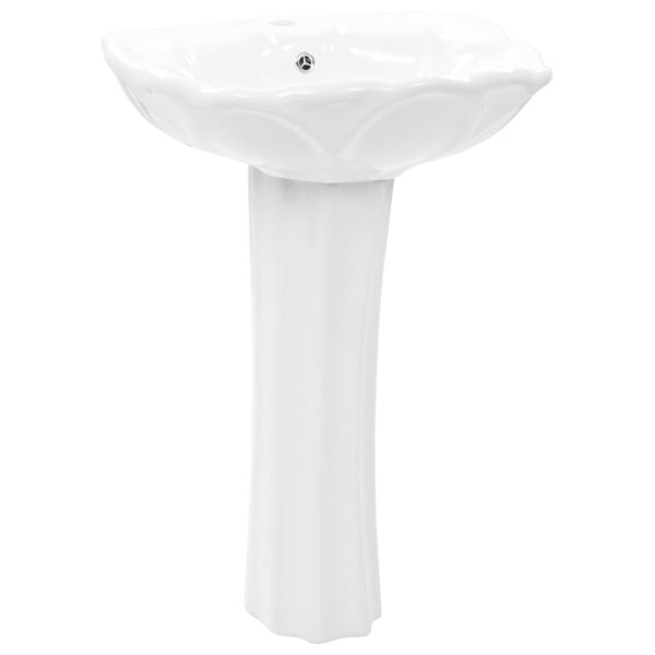 Vasque autoportante sur socle céramique blanc 580x510x200 mm