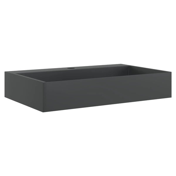 Vasque à Poser 60x38x11 cm Fonte Minérale Marbre Noir Mat
