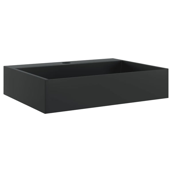 Vasque à Poser 50x38x11 cm Fonte Minérale Marbre Noir Mat