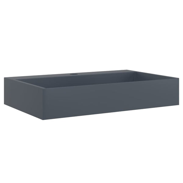 Vasque à Poser 60x38x11 cm Fonte Minérale Marbre Anthracite
